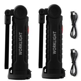 Rechargeable LED Work Light, 1200 mAh, Magnetic Mechanic Flashlight with Magnetic Base, 360° Rotation, 5 Lighting Modes, Foldable Grill Lamp for Mecha