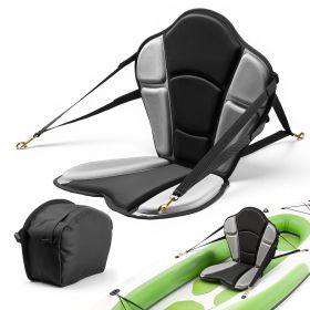 Kayak Seat, 1 Pack 1" Thick, Universal Paddle Board Seat with Back Support, Sit-on-Top Soft Padded Cushion with Storage Bag & Adjustable Straps for SU