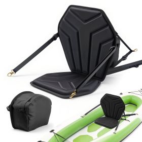 Kayak Seat, 1 Pack 1" Thick, Universal Paddle Board Seat with Back Support, Hexagonal Sit-on-Top Soft Padded Cushion with Storage Bag & Adjustable Str