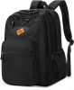 26L Black Backpack for College, and Travel: Water Resistant Bookbag