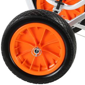 Heavy Duty Kayak Cart, 450lbs Load Capacity, Detachable Canoe Trolley Cart with 12'' Solid Tires, Adjustable Width & Nonslip Support Foot, for Kayaks