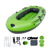 Inflatable Boat, 3-Person Inflatable Fishing Boat, Strong PVC Portable Boat Raft Kayak, 45.6" Aluminum Oars, High-Output Pump, Fishing Rod Holders, an