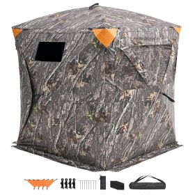 Hunting Blind, 270° See Through Ground Blind, 2-3 Person Pop Up Deer Blind for Hunting with Carrying Bag, Portable Resilient Hunting Tent, 3 Horizonta