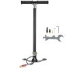 PCP Hand Pump, 4 Stage, 30Mpa 4500 PSI High Pressure PCP Air Rifile Filling Stirrup Pump with Oil-Moisture Filter Pressure Gauge, Stainless Steel for