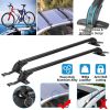 2PCS Universal 110cm/43-inch Car Roof Rack Cross Bar w/ Anti-Theft Lock Adjustable Window Frame for bike kayak cargo luggage