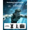 Mini Scuba Tank, 1.9L Portable Diving Tank for Underwater Breathing, Reusable Lung Diving Cylinder up to 35 Minutes Dive Time, Emergency Rescue Pony B