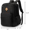 26L Black Backpack for College, and Travel: Water Resistant Bookbag