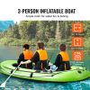 Inflatable Boat, 3-Person Inflatable Fishing Boat, Strong PVC Portable Boat Raft Kayak, 45.6" Aluminum Oars, High-Output Pump, Fishing Rod Holders, an