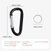 10 PCS Black Carabiner, Caribeaner Clip, Spring Snap Hook for Keychain Clip, 3.07" Aluminum Alloy D Ring Shape Carabeaner with 20 PCS Keyring, Multipu