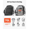 Ski Boot Bag, 70L, Snowboard Boots Travel Backpack for Men Women, with Waterproof Exterior & Bottom, Durable 1680D Oxford, Bag for Skis, Snowboard, He