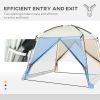 10'x10' Mesh Tent w/ 2 Doors Carry Bag and Breathable Walls, UV50+ Protection Screen House, Easy Setup and Pack, White