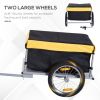 Bicycle Cargo Trailer, Yellow, Two-Wheel Bike Luggage Wagon with Removable Cover