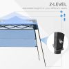 7' x 7' Garden Foldable Pop Up Gazebo Tent with Backpack & Adjustable Legs Outdoor Party Canopy, Blue & Black