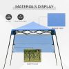 7' x 7' Garden Foldable Pop Up Gazebo Tent with Backpack & Adjustable Legs Outdoor Party Canopy, Blue & Black
