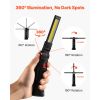 Rechargeable LED Work Light, 1200 mAh, Magnetic Mechanic Flashlight with Magnetic Base, 360° Rotation, 5 Lighting Modes, Foldable Grill Lamp for Mecha
