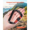 Climbing Carabiner Clips, 3 PCS Heavy Duty Caribiner, Professional 30 KN / 6744 lbs Spindle Strength, Large D-Shaped for Hiking,Rappelling,Rescue,Dog