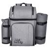 Picnic Backpack, Beach Picnic Backpack Bag for 4 Person with Insulated Cooler Compartment, Detachable Bottle/Wine Holder, Lightweight Blanket, Plates