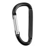 10 PCS Black Carabiner, Caribeaner Clip, Spring Snap Hook for Keychain Clip, 3.07" Aluminum Alloy D Ring Shape Carabeaner with 20 PCS Keyring, Multipu