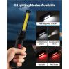 Rechargeable LED Work Light, 1200 mAh, Magnetic Mechanic Flashlight with Magnetic Base, 360° Rotation, 5 Lighting Modes, Foldable Grill Lamp for Mecha