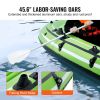 Inflatable Boat, 3-Person Inflatable Fishing Boat, Strong PVC Portable Boat Raft Kayak, 45.6" Aluminum Oars, High-Output Pump, Fishing Rod Holders, an
