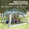 12' x 12' Screen House, UV50+ Screen Tent with 2 Doors & Carry Bag for Outdoor Camping Activities, Easy Setup, White