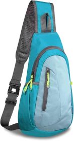 Small Sling Bag, Lightweight Crossbody Backpack for Men Women, Shoulder Bag for Sports and Outdoor (Color: Blue / Pale Blue)