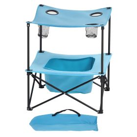 Folding Camping Table, Portable Outdoor Lightweight Picnic Table, 600D Oxford Fabric Waterproof Canvas Travel Beach Tables, with 4 Cup Holders, Carry (size: 22 inch)