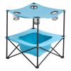 Folding Camping Table, Portable Outdoor Lightweight Picnic Table, 600D Oxford Fabric Waterproof Canvas Travel Beach Tables, with 4 Cup Holders, Carry
